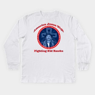 America Jesus High Fighting Kid Rawks! Kids Long Sleeve T-Shirt